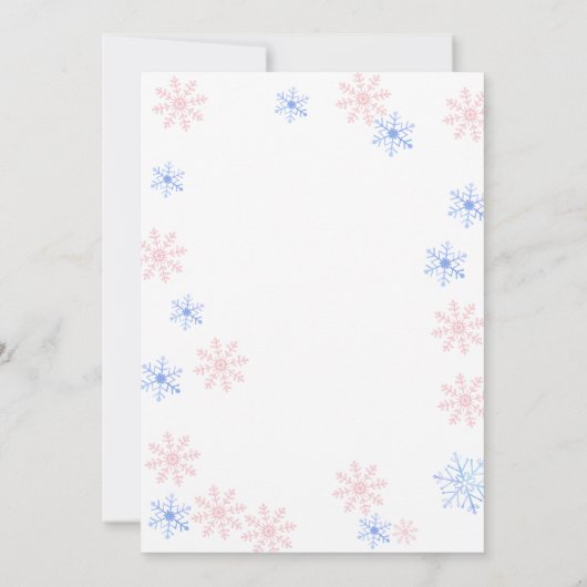 Pinguïn sneeuwvlok Hij of Zij Geslacht Onthullen Kaart (Achterkant)