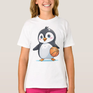 Pinguin speelt basketbal t-shirt