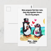 Pinguïn Valentijns Briefkaart (Voorkant / Achterkant)