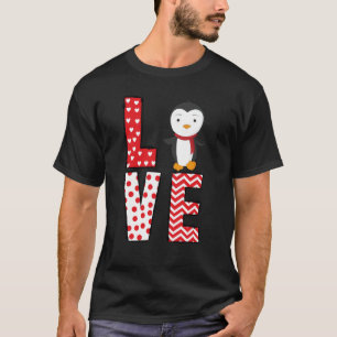 Pinguïn Valentijnsdag Liefde Valentijn Knuffel Har T-shirt