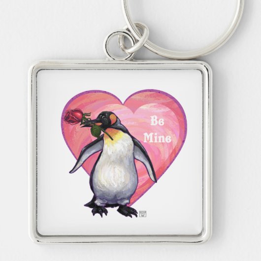 Pinguïn Valentijnsdag Sleutelhanger (Voorkant)