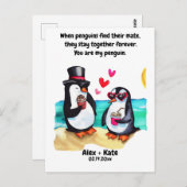 Pinguïn Valentijnskaarten  Briefkaart (Voorkant / Achterkant)