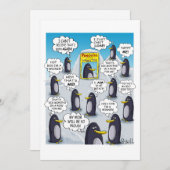 Pinguïn van de maand. feestdagenkaart (Voorkant / Achterkant)