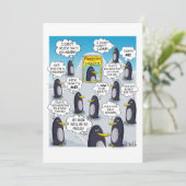 Pinguïn van de maand. feestdagenkaart (Staand voorkant)