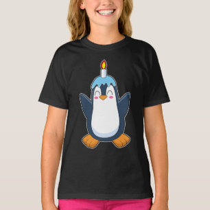 Pinguïn Verjaardagskaars T-shirt