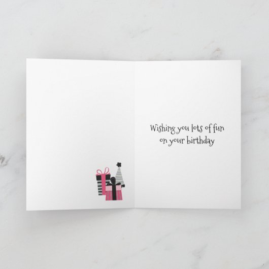 Pinguïn verjaardagskaart voor jong meisje kaart (Binnen)