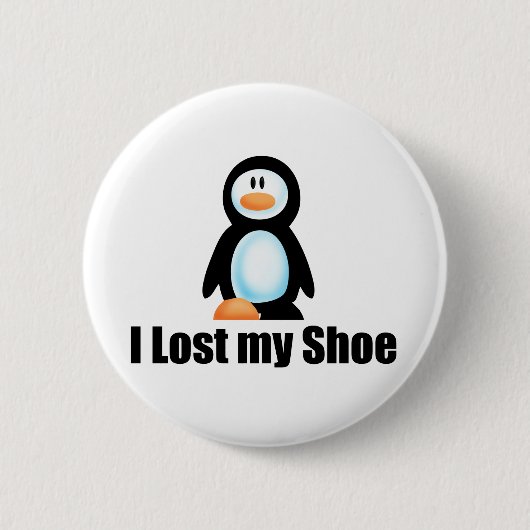 Pinguïn verloren schoenkopie ronde button 5,7 cm (Voorkant)