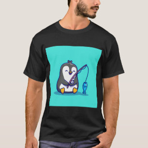 Pinguïn Visser Vissersstok Vis T-shirt