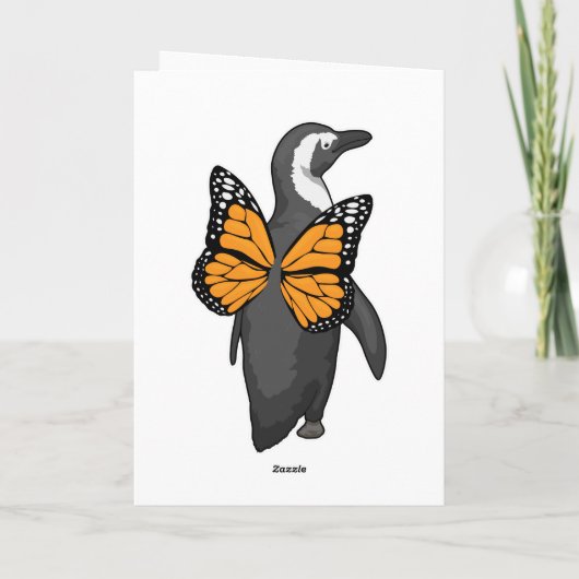 Pinguïn Vlinder vleugels Kaart (Achterkant)
