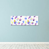 pinguïn voetafdrukken canvas afdruk (Insitu (Houten vloer))