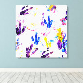 pinguïn voetafdrukken canvas afdruk (Insitu (Houten vloer))