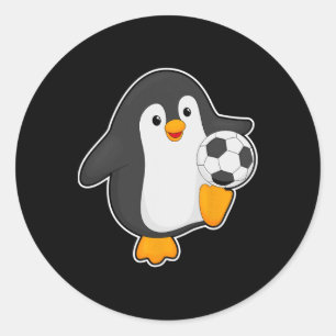 Pinguïn Voetbalspeler Voetbal Sport Ronde Sticker