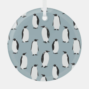Pinguïn Vogel Dier Schattige Patroon Glas Ornament