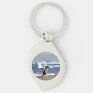 Pinguïn voor een ijsboog sleutelhanger