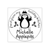 Pinguïn vork kerstgerechten uit de keuken van rubberstempel (Afrduk)