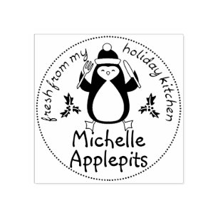 Pinguïn vork kerstgerechten uit de keuken van rubberstempel