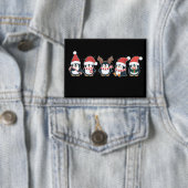 Pinguïn Vrolijk Kerstfeest Noordpool Vakantie Dier Button (Insitu)