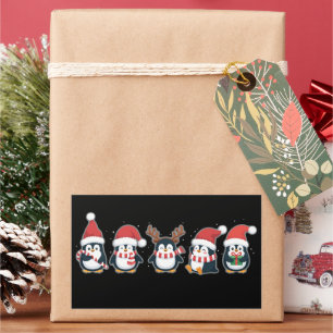 Pinguïn Vrolijk Kerstmis Noordpool Vakantie Dier Rechthoekige Sticker