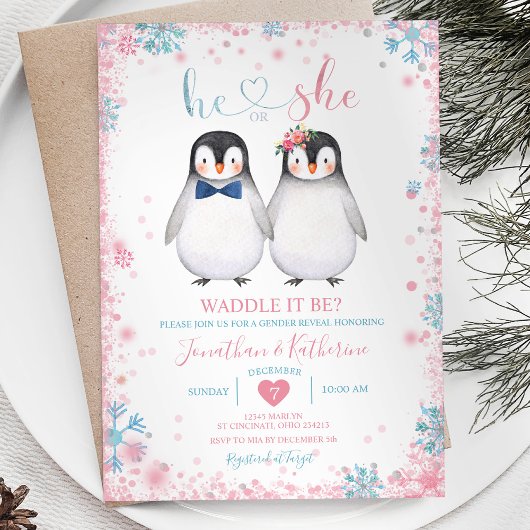 Pinguïn Waddle het is? Hij of zij onthult het gesl Kaart