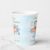 Pinguïn Waterverf Baby Cute Baptism Papieren Bekers (Links)