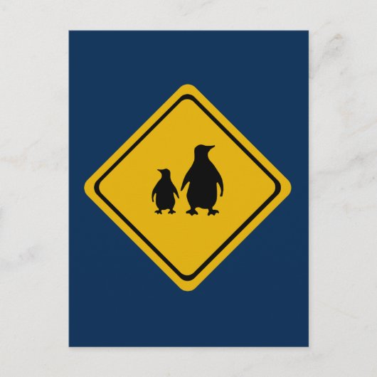 pinguïn wegteken briefkaart (Voorkant)