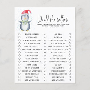 Pinguïn - Wil ze liever - baby shower spel