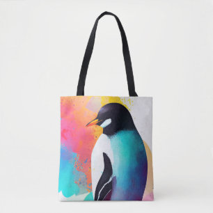 Pinguïn Wilde Natuur Dierlijke Kleur Kunst Schilde Draagtas