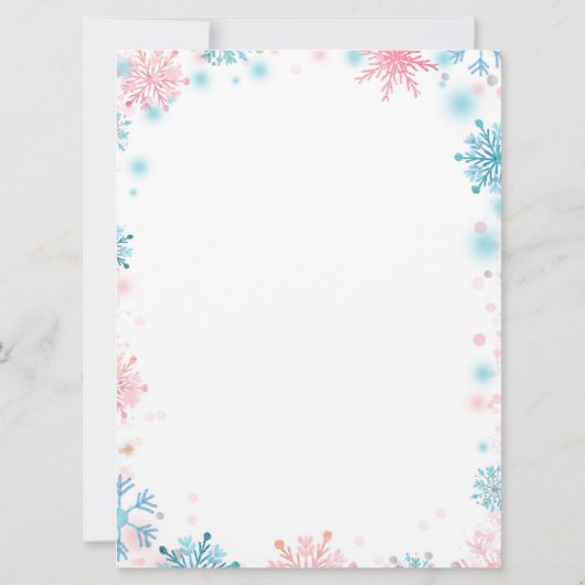 Pinguïn Winter Gender Reopenbaarheid Kaart (Achterkant)