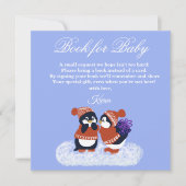 Pinguïn Winter Snow Birthday Baby shower Book Bedankkaart (Voorkant)