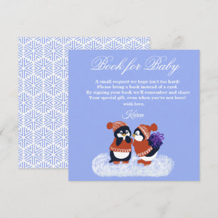 Pinguïn Winter Snow Birthday Baby shower Book Bedankkaart