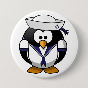 Pinguïn Zeeman Knop Ronde Button 7,6 Cm