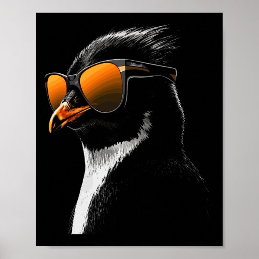 Pinguïn zonnebril poster (Voorkant)