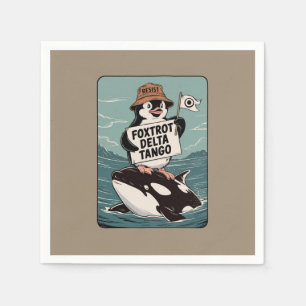 Pinguïnactivisme Weerstaan Vintage Protest  Servet