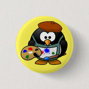 Pinguïnbadge Ronde Button 3,2 Cm