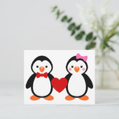 Pinguïnen in Liefde Briefkaart (Staand voorkant)