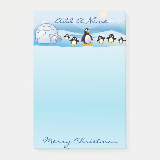 Pinguïnfamilie en Iglu Post-it® Notes (Voorkant)