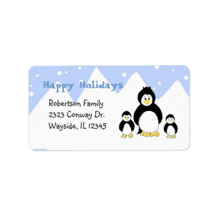 Pinguïnfamilie Ijsberg Etiket