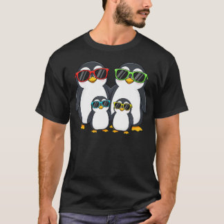 Pinguïnfamilie Zonnebril Aquatische Vogel Liefhebb T-shirt