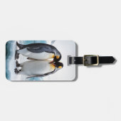 Pinguïnkoppel op een ijsberg bagagelabel (Voorkant horizontaal)