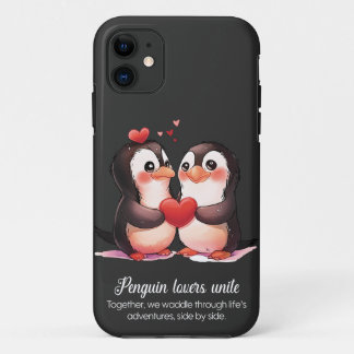 Pinguïnliefhebbers - Valentijnsdag special iPhone 11 Hoesje