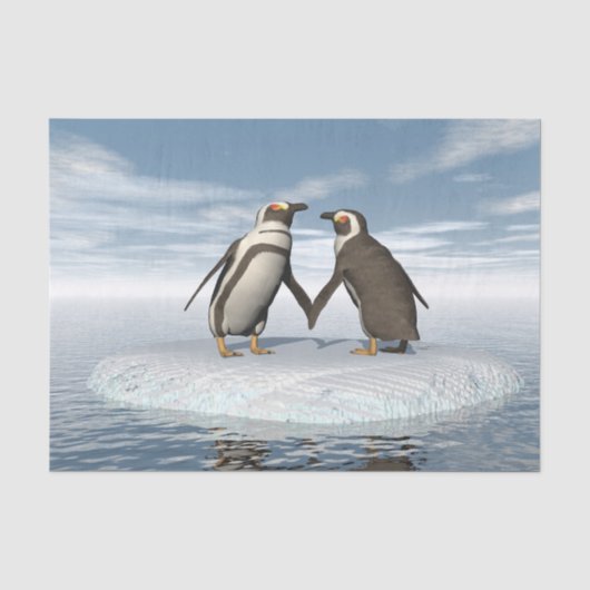 Pinguïnpaar Tissuepapier (Voorkant)