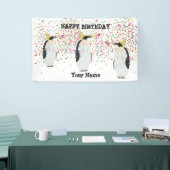 Pinguïnpartij - Dieren op de geboorte Spandoek (Beurs)