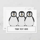 Pinguins aangepaste tekstbericht briefkaart (Voorkant / Achterkant)