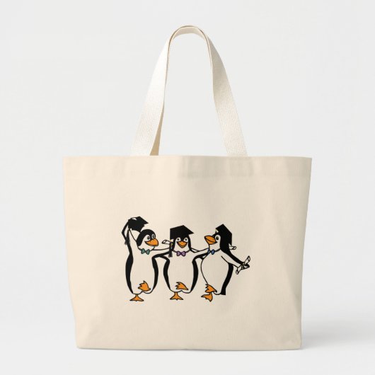 Pinguïns afstuderen grote tote bag (Voorkant)
