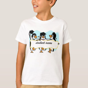 Pinguïns afstuderen met banner t-shirt