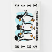 Pinguïns afstuderen spandoek (Verticaal)