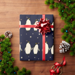 Pinguïns bij nacht cadeaupapier