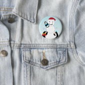 Pinguïns Bouwen Een Sneeuwman Button (In situ)