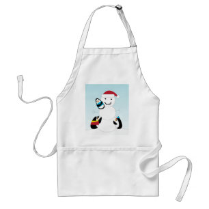 Pinguïns bouwen een sneeuwpop Schort