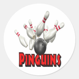 Pinguins Bowling Ronde Sticker